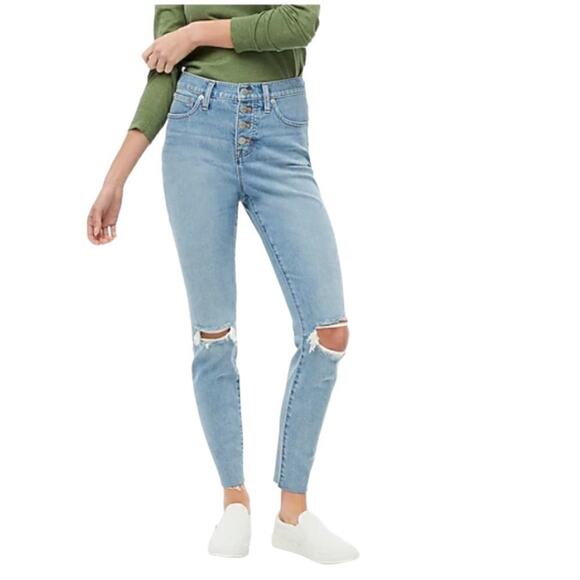 J. Crew Factory NWT Orion Blue 10" High-Rise All-Day Stretch Skinny Jean Size 27 - Picture 1 of 9